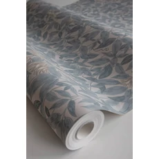 Kép 7/7 - Sandberg Klematisz mintás vintage világoskék vlies tapéta Linnea Misty Blue 53 cm X 10 m