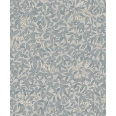 Kép 1/7 - Sandberg Klematisz mintás vintage világoskék vlies tapéta Linnea Misty Blue 53 cm X 10 m
