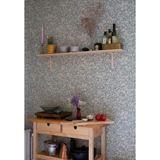 Kép 5/6 - Sandberg Klematisz mintás vintage zöld vlies tapéta Garden Green 53 cm X 10 m