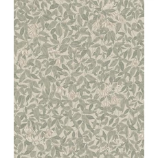 Kép 1/6 - Sandberg Klematisz mintás vintage zöld vlies tapéta Garden Green 53 cm X 10 m