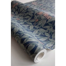 Kép 7/7 - Sandberg Klematisz mintás vintage sötétkék vlies tapéta Linnea Midnight Blue 53 cm X 10 m