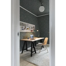 Kép 4/7 - Sandberg Klematisz mintás vintage sötétkék vlies tapéta Linnea Midnight Blue 53 cm X 10 m