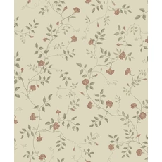 Kép 1/5 - Sandberg Apró virágos romantikus zöld-piros vlies tapéta Henny Ginseng 53 cm X 10 m