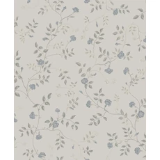 Kép 1/3 - Sandberg Apró virágos romantikus bézs-kék vlies tapéta Henny Sandstone 53 cm X 10 m