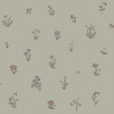 Kép 1/3 - Sandberg Skandináv virágos pöttyös zöld vlies tapéta Maja Green 53 cm X 10 m