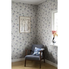 Kép 2/4 - Sandberg Írisz mintás kék vlies tapéta Iris Sky Blue 53 cm X 10 m