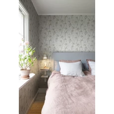 Kép 4/5 - Sandberg Írisz mintás zöld-bézs vlies tapéta Iris Powder Pink 53 cm X 10 m