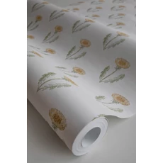 Kép 7/7 - Sandberg Pitypang mintás skandináv zöld vlies tapéta Maskrosen Spring Green 53 cm X 10 m