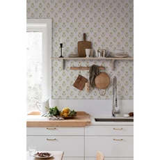 Kép 3/7 - Sandberg Pitypang mintás skandináv zöld vlies tapéta Maskrosen Spring Green 53 cm X 10 m