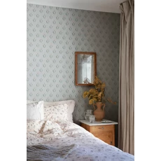 Kép 4/5 - Sandberg Pitypang mintás skandináv kék vlies tapéta Maskrosen Soft Blue 53 cm X 10 m