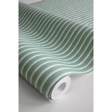 Kép 6/6 - Sandberg Modern keskeny csíkos zöld vlies tapéta Brita Emerald 53 cm X 10 m