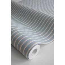 Kép 5/5 - Sandberg Modern keskeny csíkos kék vlies tapéta Brita Sky Blue 53 cm X 10 m