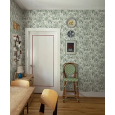 Kép 2/4 - Sandberg Levélmintás modern zöld vlies tapéta Kersti Spring Green 53 cm X 10 m