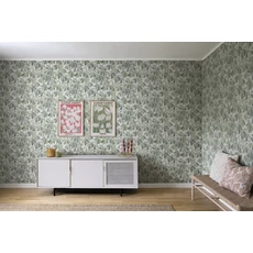 Kép 3/4 - Sandberg Levélmintás modern zöld vlies tapéta Kersti Spring Green 53 cm X 10 m