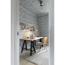 Kép 2/4 - Sandberg Levélmintás modern kék vlies tapéta Kersti Blue 53 cm X 10 m