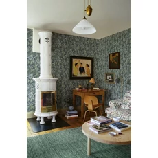 Kép 3/4 - Sandberg Levélmintás modern sötétkék vlies tapéta Kersti Indigo 53 cm X 10 m