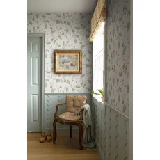 Kép 2/5 - Sandberg Rózsás skandináv sárga-zöld vlies tapéta Elmire Spring Green 53 cm X 10 m