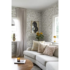 Kép 4/5 - Sandberg Rózsás skandináv sárga-zöld vlies tapéta Elmire Spring Green 53 cm X 10 m