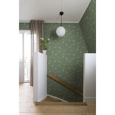 Kép 2/5 - Sandberg Rózsás skandináv zöld vlies tapéta Elmire Emerald 53 cm X 10 m