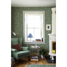 Kép 3/5 - Sandberg Rózsás skandináv zöld vlies tapéta Elmire Emerald 53 cm X 10 m