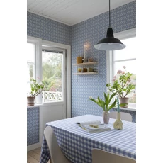 Kép 2/3 - Sandberg Lóhere mintás skandináv kék vlies tapéta Lyckan Sapphire 53 cm X 10 m