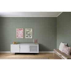 Kép 3/4 - Sandberg Lóhere mintás skandináv zöld vlies tapéta Lyckan Emerald 53 cm X 10 m