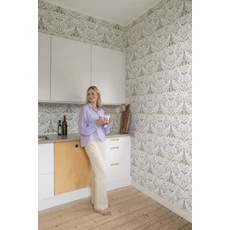 Kép 2/4 - Sandberg Art nouveau stílusú lila vlies tapéta Till Carl Lilac 53 cm X 10 m