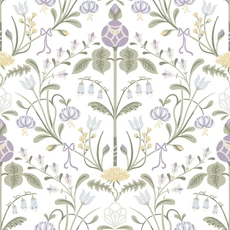 Kép 1/4 - Sandberg Art nouveau stílusú lila vlies tapéta Till Carl Lilac 53 cm X 10 m