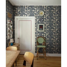 Kép 3/4 - Sandberg Vintage virág mintás kék vlies tapéta Karins bukett Indigo 53 cm X 10 m