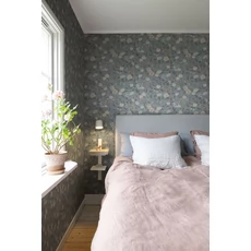 Kép 2/6 - Sandberg Vadvirágos skandináv kék vlies tapéta Till Karin Folklore Blue 53 cm X 10 m