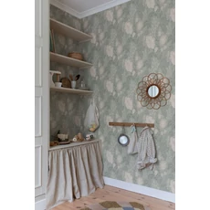 Kép 3/4 - Sandberg Nagy virágos elegáns zöld vlies tapéta Ava Sage Green 53 cm X 10 m