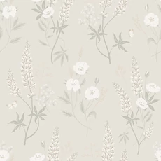 Kép 1/5 - Sandberg Pipacsos skandináv bézs vlies tapéta Emma Linen 53 cm X 10 m