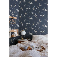 Kép 2/3 - Sandberg Almafa virágos kék vlies tapéta Engla Classic Blue 53 cm X 10 m