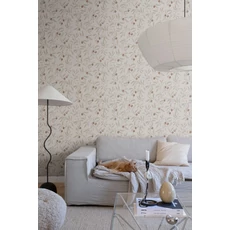 Kép 2/3 - Sandberg Gyümölcs mintás klasszikus bézs vlies tapéta Vinnie Linen 53 cm X 10 m