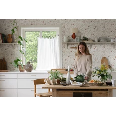 Kép 3/3 - Sandberg Gyümölcs mintás klasszikus bézs vlies tapéta Vinnie Linen 53 cm X 10 m