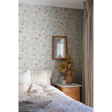 Kép 2/3 - Sandberg Gyümölcs mintás klasszikus kék vlies tapéta Vinnie Misty Blue 53 cm X 10 m