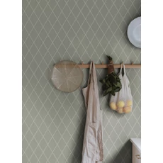 Kép 2/3 - Sandberg Klasszikus rácsos zöld vlies tapéta Gabriel Green 53 cm X 10 m