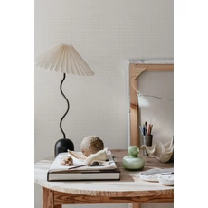 Kép 2/4 - Sandberg Apró rácsos klasszikus törtfehér vlies tapéta Einar Sandstone 53 cm X 10 m