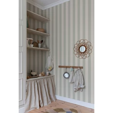 Kép 2/4 - Sandberg Elegáns csíkos zöld vlies tapéta Sam Sage Green 53 cm X 10 m