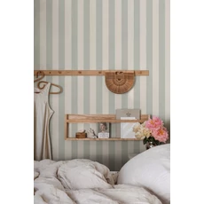 Kép 3/4 - Sandberg Elegáns csíkos zöld vlies tapéta Sam Sage Green 53 cm X 10 m