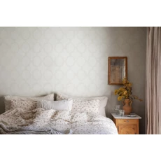 Kép 2/3 - Sandberg Babérkoszorú mintás klasszikus törtfehér vlies tapéta Wilma Eggshell 53 cm X 10 m