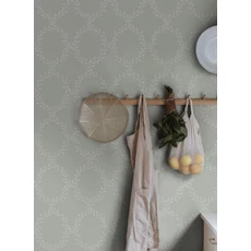 Kép 3/3 - Sandberg Babérkoszorú mintás klasszikus zöld vlies tapéta Wilma Sage Green 53 cm X 10 m