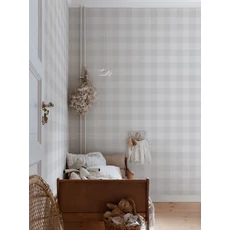 Kép 3/3 - Sandberg Cottage stílusú kockás szürke vlies tapéta Lykke Mineral Gray 53 cm X 10 m