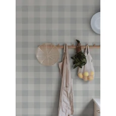 Kép 3/6 - Sandberg Cottage stílusú kockás kék vlies tapéta Lykke Misty Blue 53 cm X 10 m