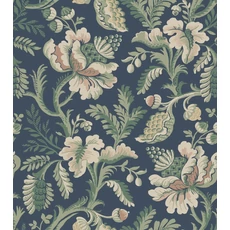 Kép 1/3 - Sandberg Klasszikus virágos kék vlies tapéta Daphne Midnight Blue 53 cm X 10 m