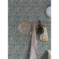 Kép 3/5 - Sandberg 3D hatású virágos kék vlies tapéta Valentin Misty Blue 53 cm X 10 m