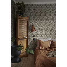 Kép 2/5 - Sandberg 3D hatású virágos fekete vlies tapéta Valentin Charcoal 53 cm X 10 m