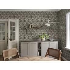 Kép 3/5 - Sandberg 3D hatású virágos fekete vlies tapéta Valentin Charcoal 53 cm X 10 m