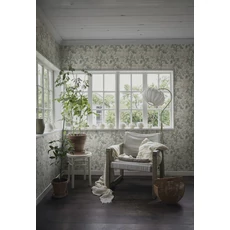 Kép 3/3 - Sandberg Reneszánsz virágos zöld-bézs vlies tapéta Amelia Eggshell 53 cm X 10 m