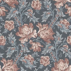 Kép 1/3 - Sandberg Reneszánsz virágos kék vlies tapéta Amelia Indigo Blue 53 cm X 10 m